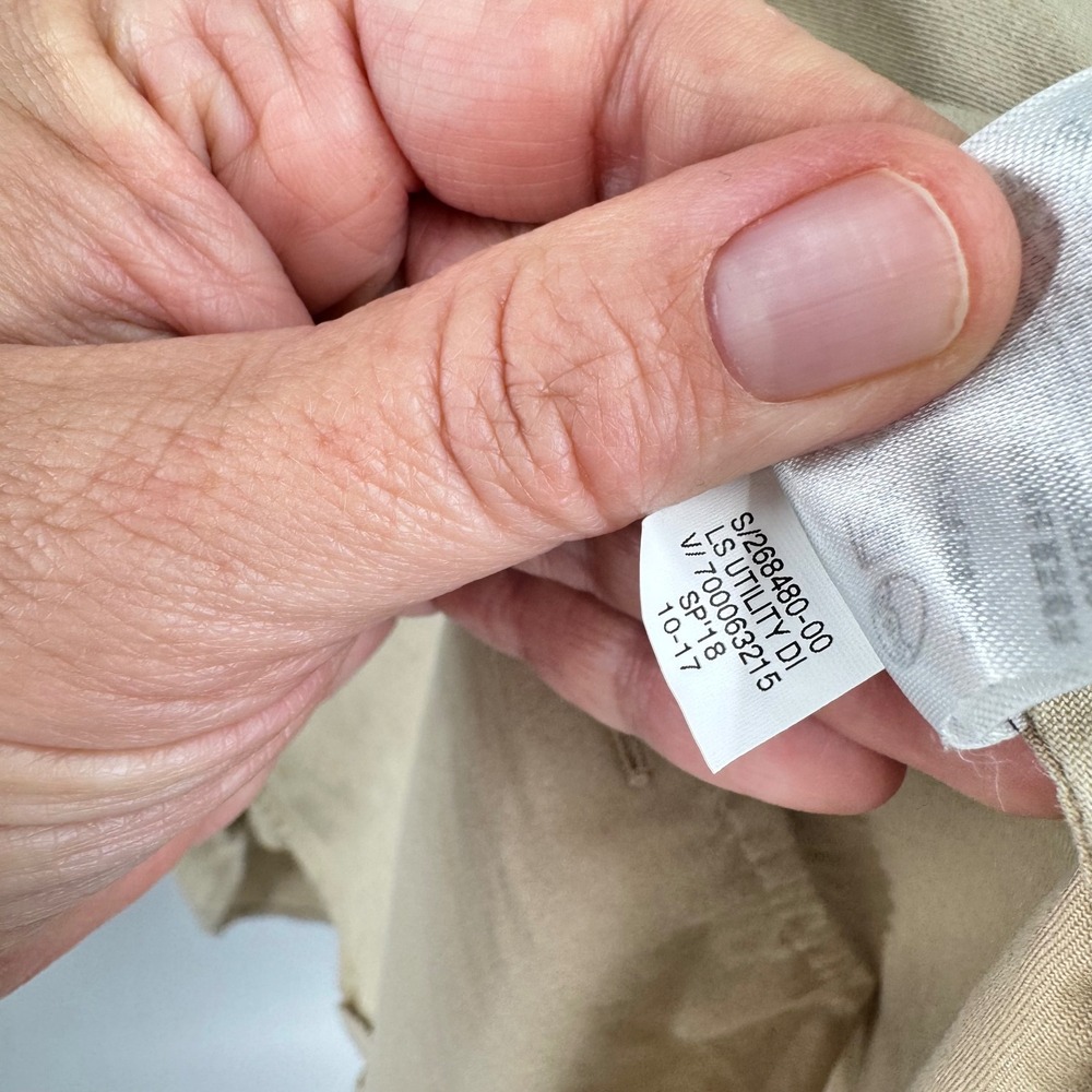 Banana Republic Utility Shirt Tan Khaki M Dillon Button Down Safari Long Sleeve - Picture 6 of 8